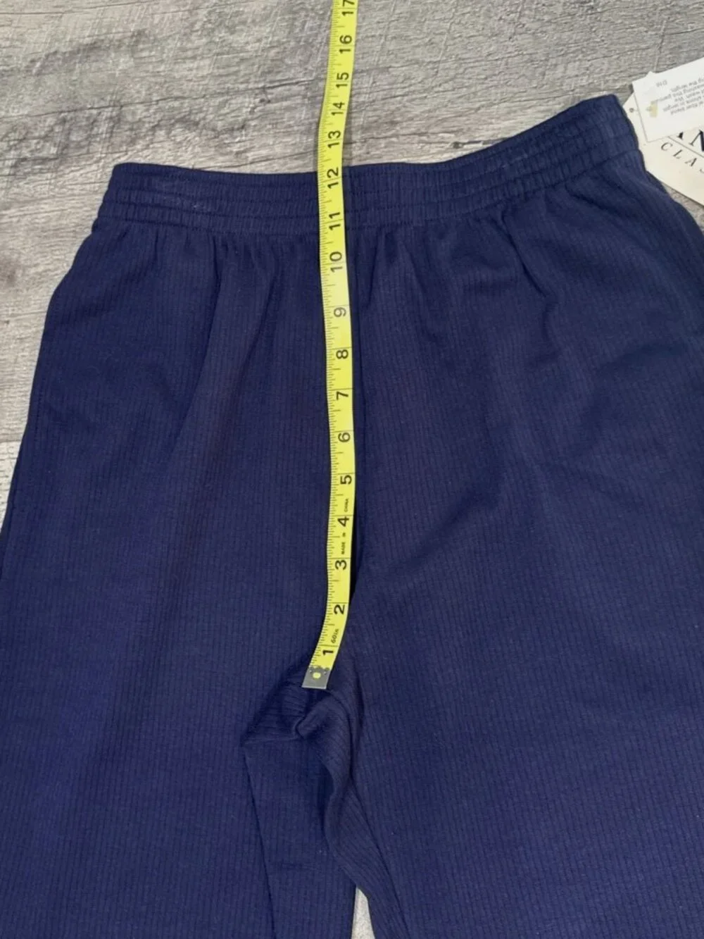 Vintage Jantzen Pants Womens Medium Blue Knit Elastic Waist Casual Pockets NEW